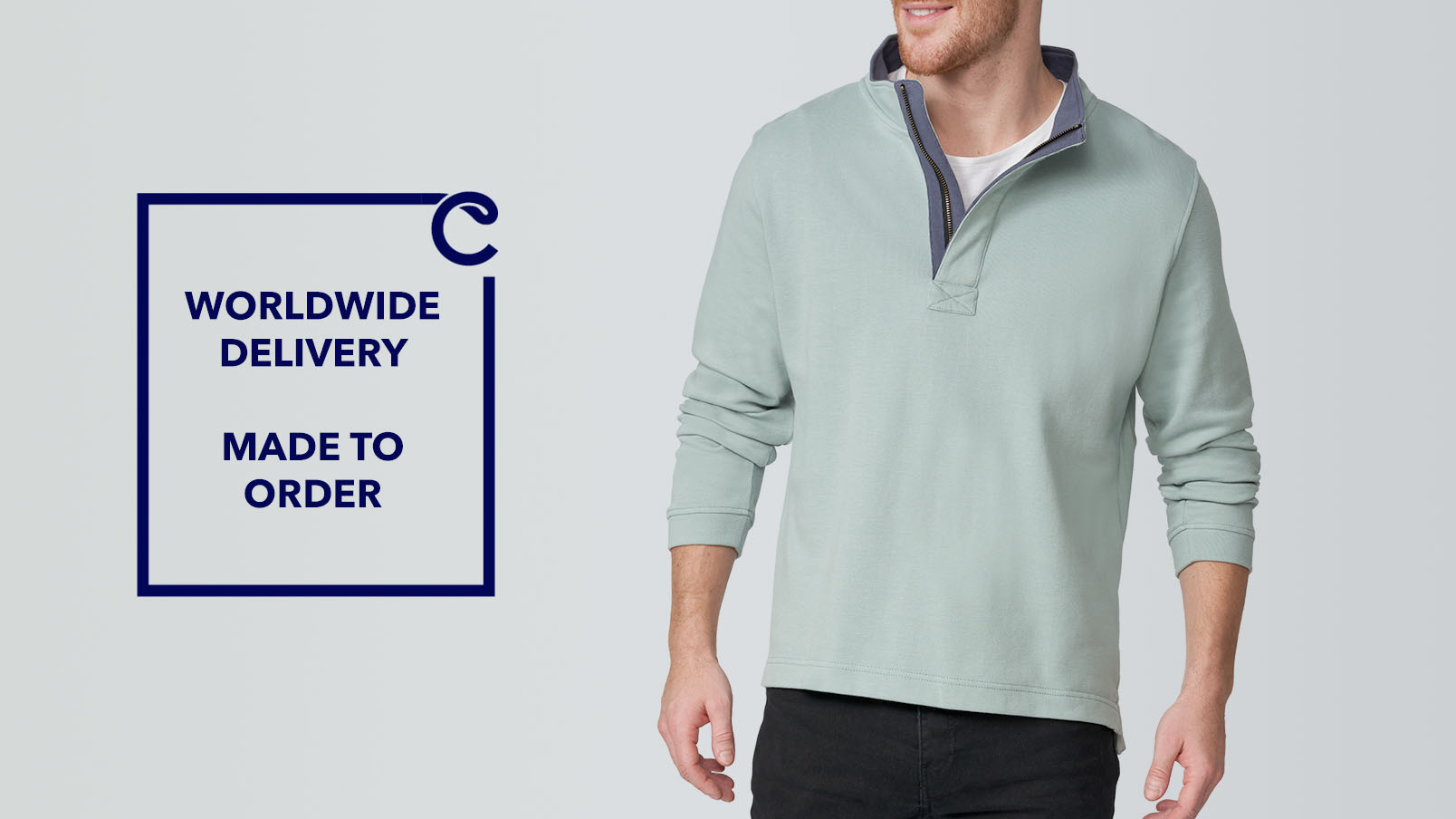 Custom quarter zip top sweatshirt